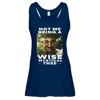 Wise Mystical Tree Face Old Mythical Oak Tree Funny Meme Ladies Essential Flowy Tank