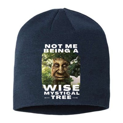 Wise Mystical Tree Face Old Mythical Oak Tree Funny Meme Sustainable Beanie