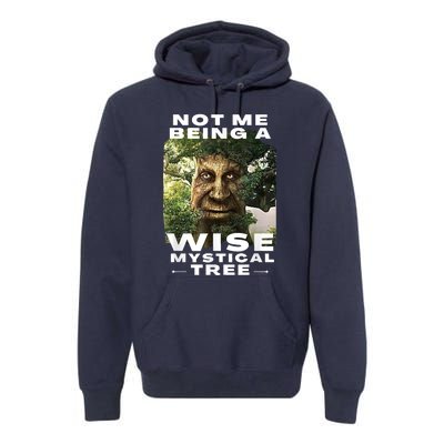 Wise Mystical Tree Face Old Mythical Oak Tree Funny Meme Premium Hoodie