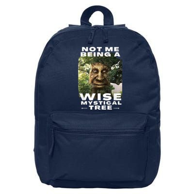 Wise Mystical Tree Face Old Mythical Oak Tree Funny Meme 16 in Basic Backpack