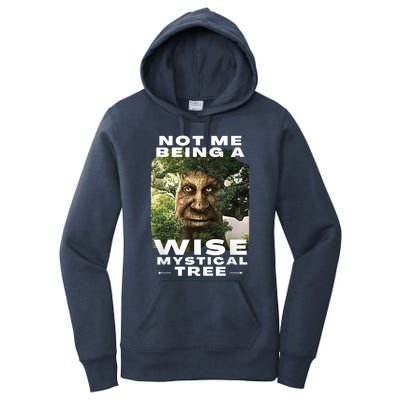 Wise Mystical Tree Face Old Mythical Oak Tree Funny Meme Women's Pullover Hoodie