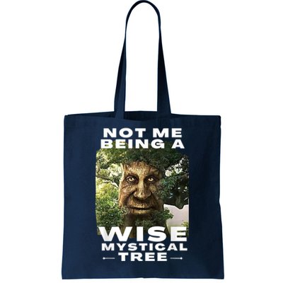 Wise Mystical Tree Face Old Mythical Oak Tree Funny Meme Tote Bag