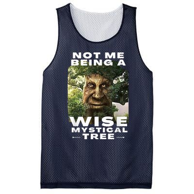 Wise Mystical Tree Face Old Mythical Oak Tree Funny Meme Mesh Reversible Basketball Jersey Tank