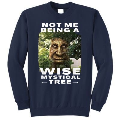 Wise Mystical Tree Face Old Mythical Oak Tree Funny Meme Tall Sweatshirt