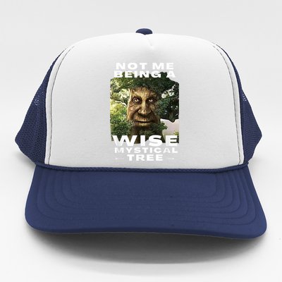 Wise Mystical Tree Face Old Mythical Oak Tree Funny Meme Trucker Hat