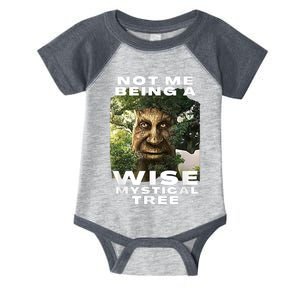 Wise Mystical Tree Face Old Mythical Oak Tree Funny Meme Infant Baby Jersey Bodysuit