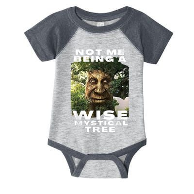 Wise Mystical Tree Face Old Mythical Oak Tree Funny Meme Infant Baby Jersey Bodysuit