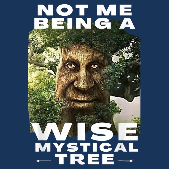 Wise Mystical Tree Face Old Mythical Oak Tree Funny Meme Infant Baby Jersey Bodysuit