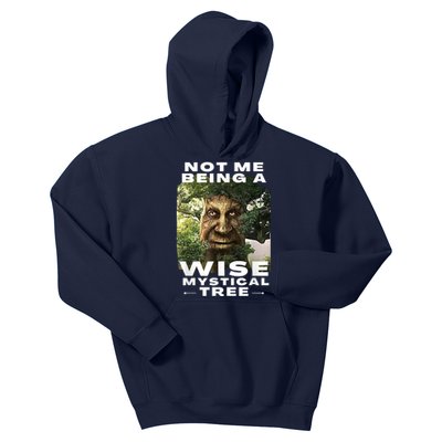 Wise Mystical Tree Face Old Mythical Oak Tree Funny Meme Kids Hoodie