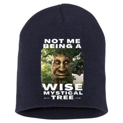 Wise Mystical Tree Face Old Mythical Oak Tree Funny Meme Short Acrylic Beanie