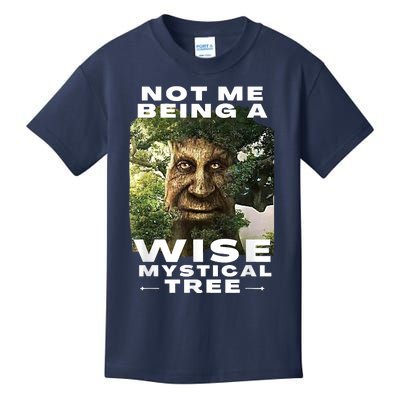 Wise Mystical Tree Face Old Mythical Oak Tree Funny Meme Kids T-Shirt