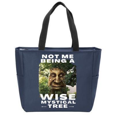 Wise Mystical Tree Face Old Mythical Oak Tree Funny Meme Zip Tote Bag