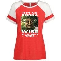 Wise Mystical Tree Face Old Mythical Oak Tree Funny Meme Enza Ladies Jersey Colorblock Tee