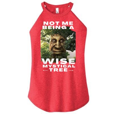 Wise Mystical Tree Face Old Mythical Oak Tree Funny Meme Women's Perfect Tri Rocker Tank