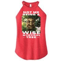 Wise Mystical Tree Face Old Mythical Oak Tree Funny Meme Women's Perfect Tri Rocker Tank