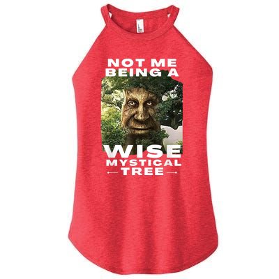 Wise Mystical Tree Face Old Mythical Oak Tree Funny Meme Women's Perfect Tri Rocker Tank