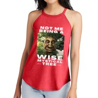 Wise Mystical Tree Face Old Mythical Oak Tree Funny Meme Women's Perfect Tri Rocker Tank