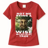Wise Mystical Tree Face Old Mythical Oak Tree Funny Meme Womens T-Shirt