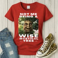 Wise Mystical Tree Face Old Mythical Oak Tree Funny Meme Womens T-Shirt