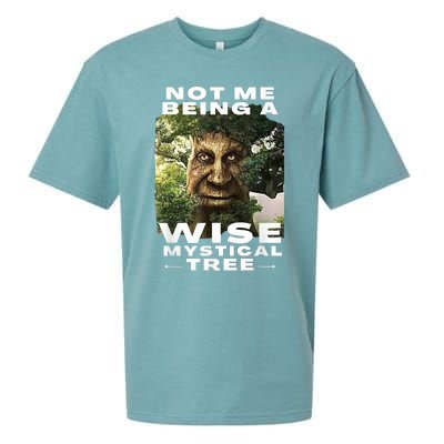 Wise Mystical Tree Face Old Mythical Oak Tree Funny Meme Sueded Cloud Jersey T-Shirt