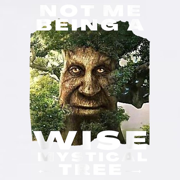 Wise Mystical Tree Face Old Mythical Oak Tree Funny Meme Garment-Dyed Sweatshirt