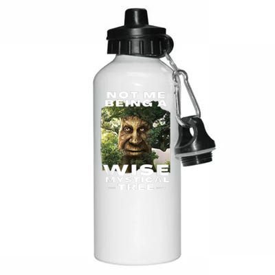 Wise Mystical Tree Face Old Mythical Oak Tree Funny Meme Aluminum Water Bottle