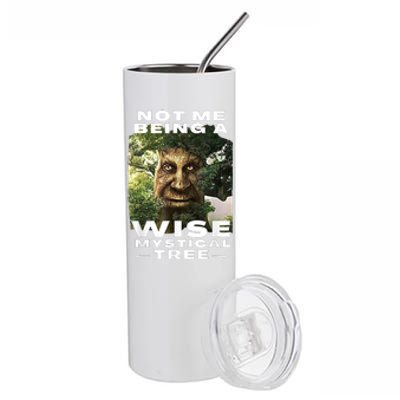 Wise Mystical Tree Face Old Mythical Oak Tree Funny Meme Stainless Steel Tumbler