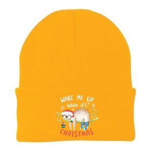 Wake Me Up Christmas Outfit Christmas Gift Sloth Gift Knit Cap Winter Beanie