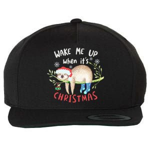 Wake Me Up Christmas Outfit Christmas Gift Sloth Gift Wool Snapback Cap