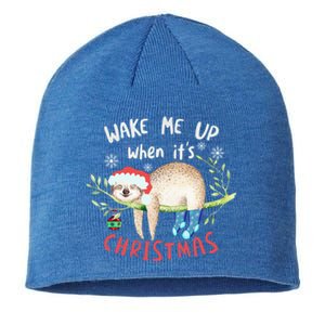 Wake Me Up Christmas Outfit Christmas Gift Sloth Gift Sustainable Beanie