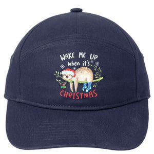 Wake Me Up Christmas Outfit Christmas Gift Sloth Gift 7-Panel Snapback Hat