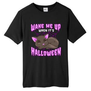 Wake Me Up When It's Halloween Black Cat Gift Tall Fusion ChromaSoft Performance T-Shirt