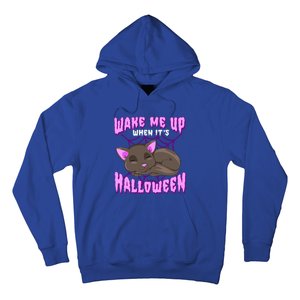 Wake Me Up When It's Halloween Black Cat Gift Hoodie