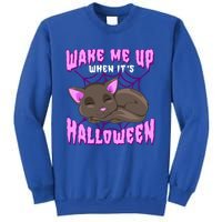 Wake Me Up When It's Halloween Black Cat Gift Sweatshirt