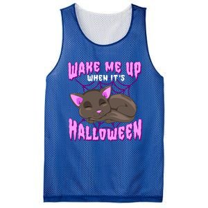 Wake Me Up When It's Halloween Black Cat Gift Mesh Reversible Basketball Jersey Tank