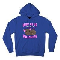 Wake Me Up When It's Halloween Black Cat Gift Tall Hoodie