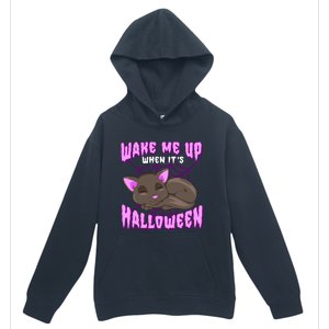 Wake Me Up When It's Halloween Black Cat Gift Urban Pullover Hoodie