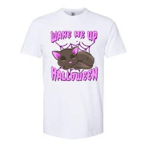 Wake Me Up When It's Halloween Black Cat Gift Softstyle CVC T-Shirt