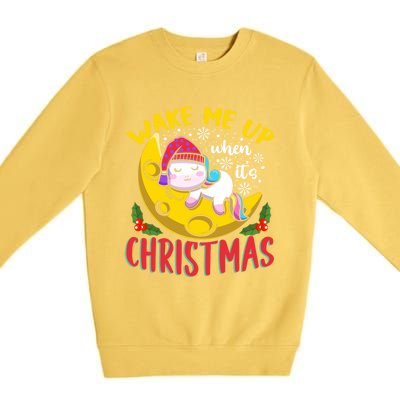 Wake Me Up For Christmas Pajama Christmas Gift Premium Crewneck Sweatshirt