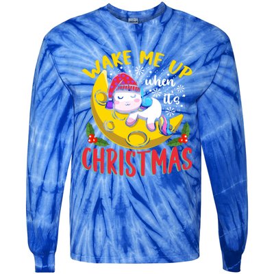 Wake Me Up For Christmas Pajama Christmas Gift Tie-Dye Long Sleeve Shirt