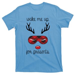 Wake Me Up For Presents Reindeer Sleeping Mask Christmas Cool Gift T-Shirt