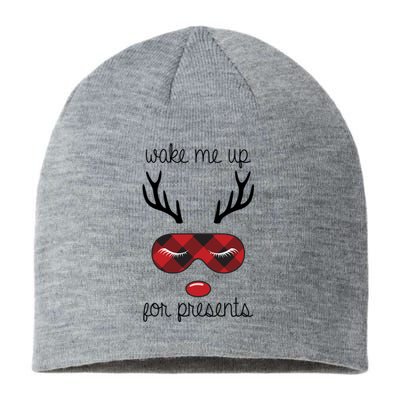 Wake Me Up For Presents Reindeer Sleeping Mask Christmas Cool Gift Sustainable Beanie