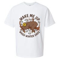 Wake Me Up When Winter Ends Sloth Sueded Cloud Jersey T-Shirt