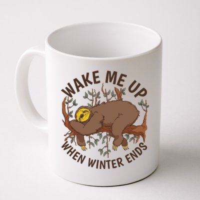 Wake Me Up When Winter Ends Sloth Mug