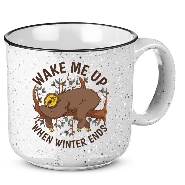 Wake Me Up When Winter Ends Sloth 15oz Campfire Ceramic Mug