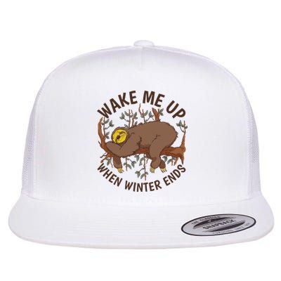 Wake Me Up When Winter Ends Sloth Flatbill Hat