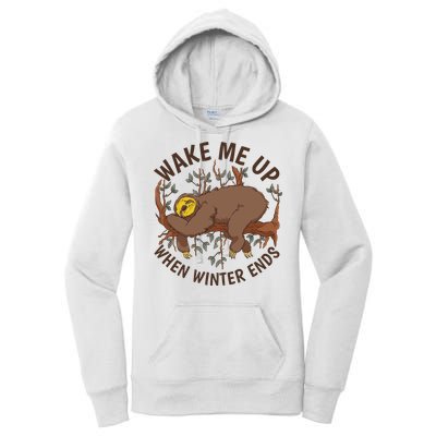 Wake Me Up When Winter Ends Sloth Women's Pullover Hoodie