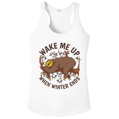 Wake Me Up When Winter Ends Sloth Ladies PosiCharge Competitor Racerback Tank