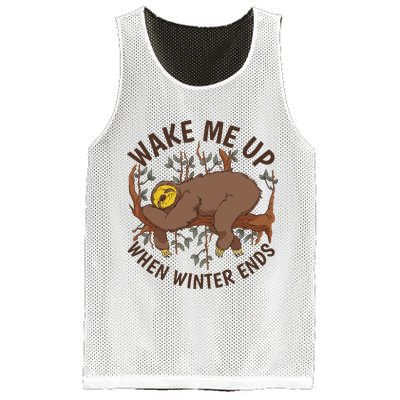 Wake Me Up When Winter Ends Sloth Mesh Reversible Basketball Jersey Tank