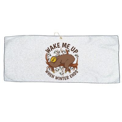 Wake Me Up When Winter Ends Sloth Large Microfiber Waffle Golf Towel